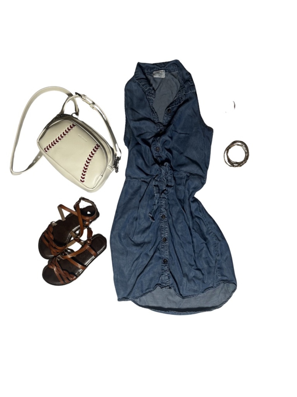 Sienna Sky Light Denim Blue Chambray Top
